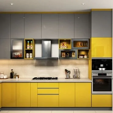 High glossy kitchen cabinet